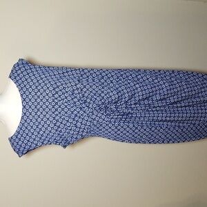 Enfocus Women Blue and White Sleeveless Dress